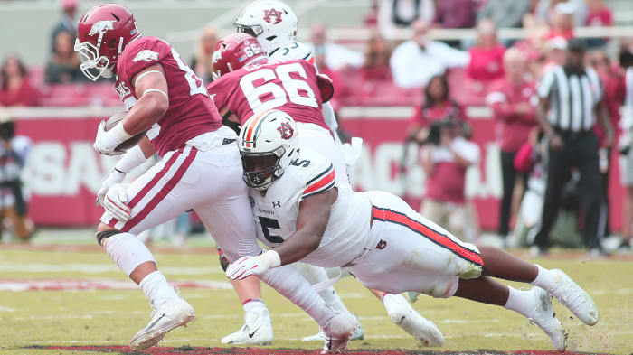 The SEC’s top defender, Auburn’s Brown has 12.5 tackles for loss.